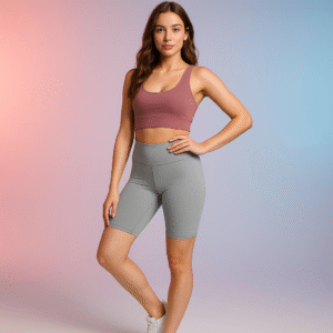 High Waist Bike Short Light Grey