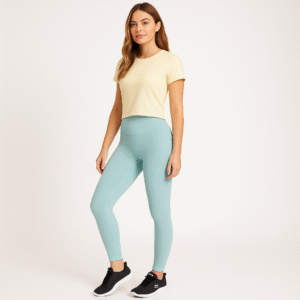 High Waist Booty Scrunch Blue Grey