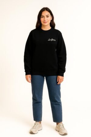 Black Embroidered Sweatshirt