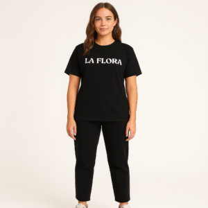 Black Puff Print T Shirt