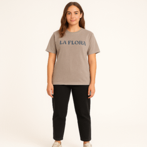 Brown Puff Print T Shirt